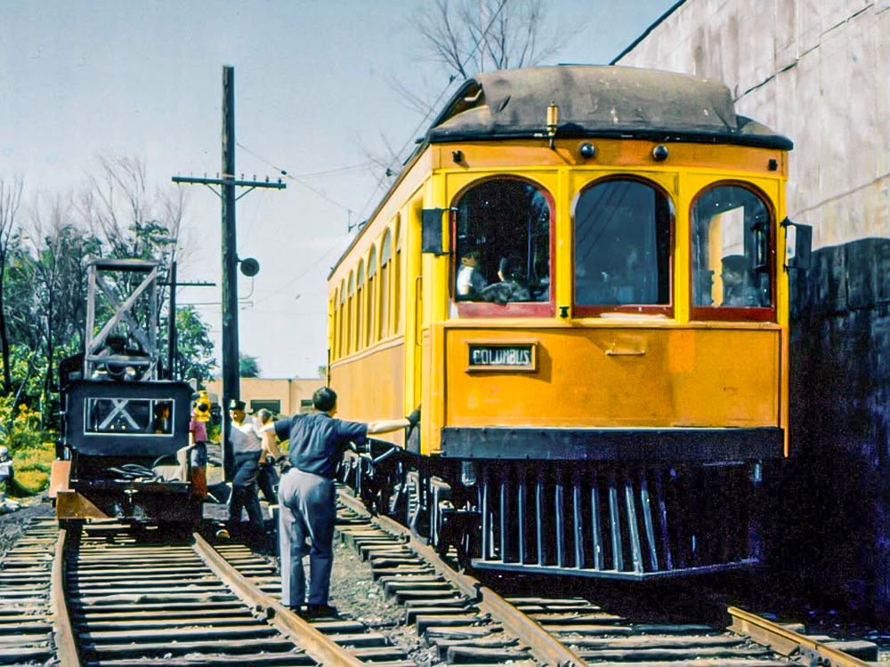 Historic interurban car at the Ohio Railway Museum